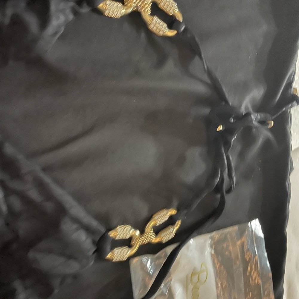 Beach Bunny Black and Gold Bikini NWOT. Lg bottom Lg top